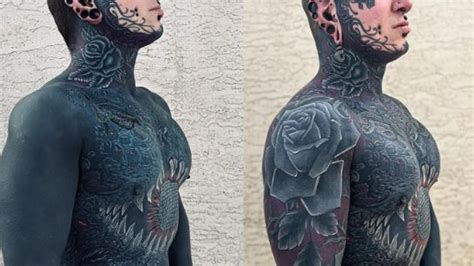 hombre muy tatuado|Descubre la belleza y el arte en la piel: Fotografías。